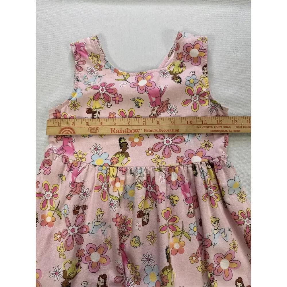 Disney Princess Girls 7 Pink Floral Tiered Sundress Ariel Belle Jumping Beans